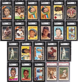 1952-1971 Topps & Assorted Brands Hall of Fame & Stars Graded Baseball Card Collection (53) Featuring Mickey Mantle, Hank Aaron, Jackie Robinson & More!